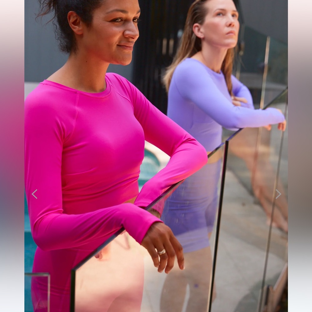 SHEILA ASH CROPPED RASH VEST - HOT PINK HAZE